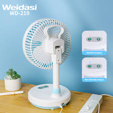 WEIDASI Rechargeable Desk Fan WD-219 with LED Light