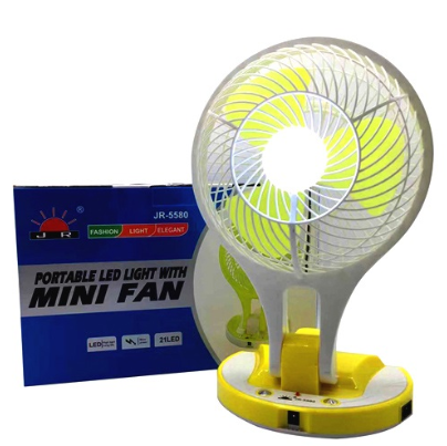 JR-5580 Portable LED Light with Mini Fan